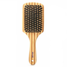 Cepillo para el cabello de masaje de paleta de bambú natural
